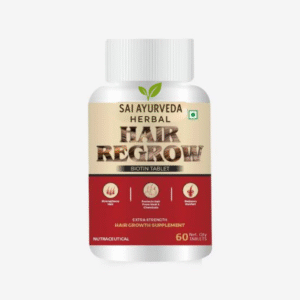 Sai Ayurvedic Herbal Hair Regrow Tablets – Extra Strength Hair Growth Supplement (60 Tablets)