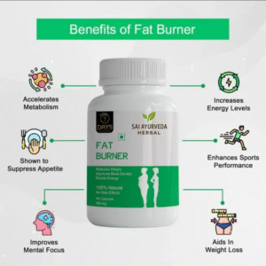 Sai Ayurvedic Herbal Fat Burner – Natural Weight Loss, Metabolism Accelerator & Energy Booster | 60 Capsules